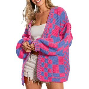 Stylish Long Sleeve Women's Cardigan - Vintage Chunky Knit for Everyday Elegance